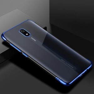 Hurtel Clear Color Case Gel TPU Electroplating frame Cover for Xiaomi Redmi 8A blue (universal)