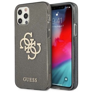 Guess GUHCP12LPCUGL4GBK iPhone 12 Pro Max 6.7" black/black hard case Glitter 4G Big Logo (universal)