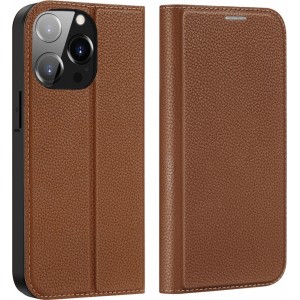 Dux Ducis Skin X2 case for iPhone 14 Pro case with magnetic flap brown (universal)