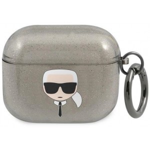 Karl Lagerfeld KLA3UKHGK AirPods 3 cover czarny/black Glitter Karl`s Head (universal)