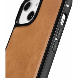 Icarer Leather Oil Wax case covered with natural leather for iPhone 14 brown (WMI14220717-TN) (universal)