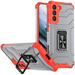 Hurtel Crystal Ring Case Kickstand Tough Rugged Cover for Samsung Galaxy S21+ 5G (S21 Plus 5G) red (universal)