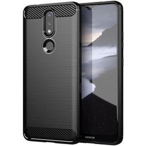 Hurtel Carbon Case Flexible Cover TPU Case for Nokia 2.4 black (universal)