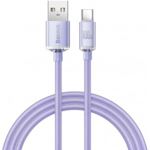 Baseus Crystal Shine Series cable USB cable for fast charging and data transfer USB Type A - USB Type C 100W 1.2m purple (CAJY000405) (universal)
