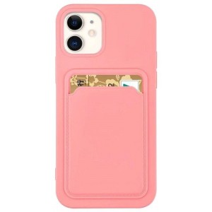 Hurtel Card Case Silicone Wallet Case with Card Slot Documents for Samsung Galaxy A22 4G Pink (universal)