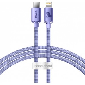 Baseus Crystal Shine Series cable USB cable for fast charging and data transfer USB Type C - Lightning 20W 1.2m purple (CAJY000205) (universal)
