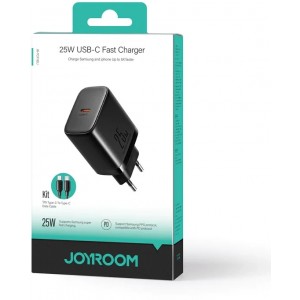 Joyroom JR-TCF11 fast charger with a power of up to 25W + USB-C / USB-C cable 1m - white (universal)