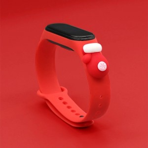 Hurtel Strap Xmas Wristband for Xiaomi Mi Band 6 / Mi Band 5 Christmas Silicone Strap Bracelet Red (Glove) (universal)