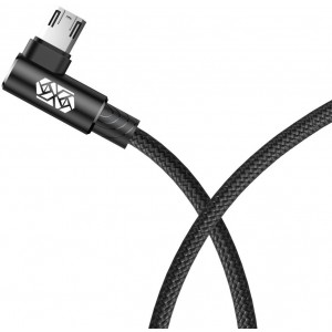 Baseus MVP Elbow Type double-sided angled cable cable with side micro USB plug 2m 1.5A black (CAMMVP-B01) (universal)