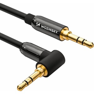 Wozinsky AUX cable angled (male-male) mini jack cable 2 m black (universal)
