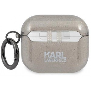 Karl Lagerfeld KLA3UKHGK AirPods 3 cover czarny/black Glitter Karl`s Head (universal)