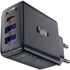 Acefast A57 PD 35W GaN charger 2 x USB-A + USB-C with 3 ports - black (universal)