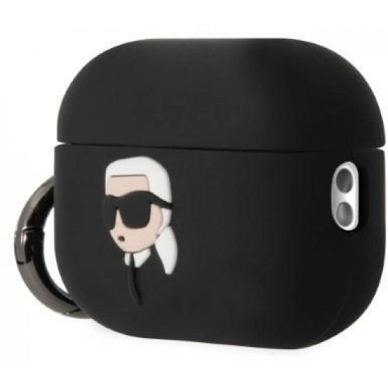 Karl Lagerfeld KLAP2RUNIKK AirPods Pro 2 cover black/black Silicone Karl Head 3D (universal)