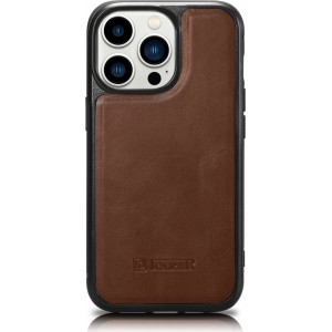 Icarer Leather Oil Wax case for iPhone 14 Pro Max leather cover brown (WMI14220720-BN) (universal)