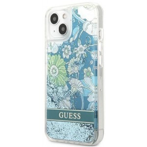 Guess GUHCP13SLFLSN iPhone 13 mini 5.4" green/green hardcase Flower Liquid Glitter (universal)
