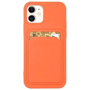 Hurtel Card Case Silicone Wallet with Card Slot Documents for iPhone 11 Pro Orange (universal)