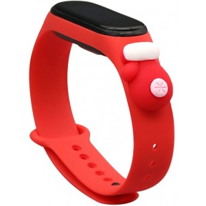 Hurtel Strap Xmas Wristband for Xiaomi Mi Band 6 / Mi Band 5 Christmas Silicone Strap Bracelet Red (Glove) (universal)