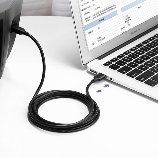 Ugreen USB Type B printer cable (male) - USB 2.0 (male) 480 Mbps 1 m black (US135 20846) (universal)
