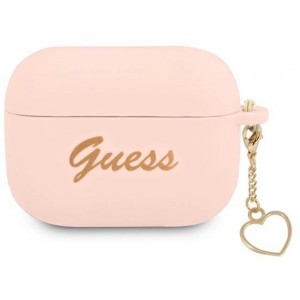 Guess GUAPLSCHSP AirPods Pro cover pink/pink Silicone Charm Heart Collection (universal)