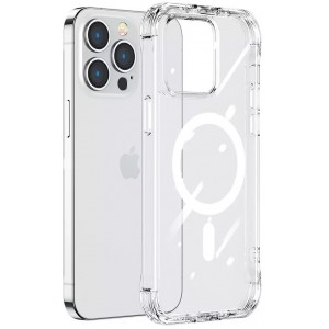 Joyroom Magnetic Defender Magnetic Case for iPhone 14 Armor Cover with Hooks Stand Transparent (MagSafe Compatible)