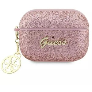 Guess GUAP2GLGSHP protective case for Apple AirPods Pro 2 cover pink/pink Glitter Flake 4G Charm