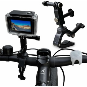 4Kom.pl Bike Mount for GoPro Hero 11 10 9 8 DJI Action for Handlebar Cameras Motorcycle Bicycle JX-005 Black