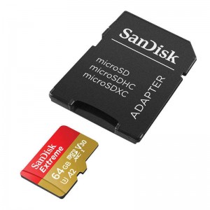 Sandisk EXTREME microSDXC 64GB 170/80MB/s UHS-I U3 ActionCam Memory Card (SDSQXAH-064G-GN6AA)