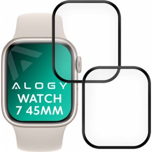 Alogy 2x Alogy 3D Flexible Glass for Apple Watch 7 45mm Black