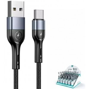 4Kom.pl USAMS Braided Cable U55 2A USB-C 1pc for set U55 black
