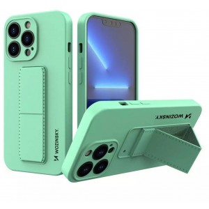Wozinsky Kickstand Case silicone case with stand iPhone 13 mini mint