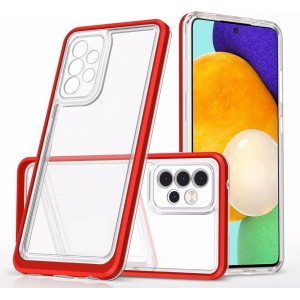 4Kom.pl Clear 3in1 case for Samsung Galaxy A13 5G gel cover with frame red