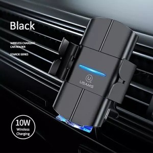 Usams US-CD133 10W Automatic inductive phone car holder for vent. Starod CD133ZJ01 black/black