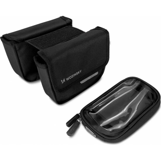 Wozinsky bicycle frame bag bike bag waterproof phone case 1.5l black (WBB26BK)