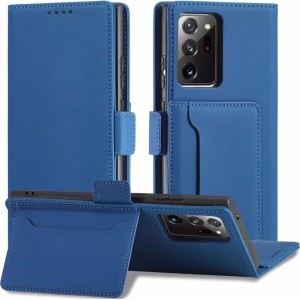 4Kom.pl Magnet Card Case for Samsung Galaxy S22 Ultra cover card wallet blue stand