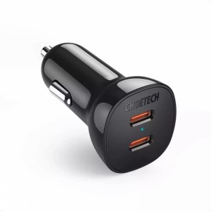 Автомобильное зарядное устройство Choetech 2x USB Type C Quick Charge Power Delivery 40W FCP AFC черный (TC0008)