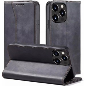 4Kom.pl Magnet Fancy Case case for iPhone 13 Pro Max cover wallet for cards stand black