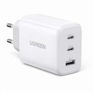 Быстрое зарядное устройство Ugreen 2x USB Type C / USB 65 Вт PD3.0, QC3.0/4.0+ белое (CD275) (универсальное)