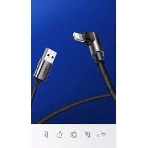 Ugreen Angled cable UGREEN USB - Lightning MFI 1m 2.4A black (60521)