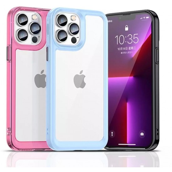 4Kom.pl Outer Space Case for iPhone 12 Pro hard cover with a gel frame blue