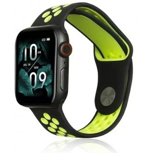 Producenttymczasowy Beline Sport Silicone smartwatch strap for Apple Watch 42/44/45/49mm black/lime black/lime
