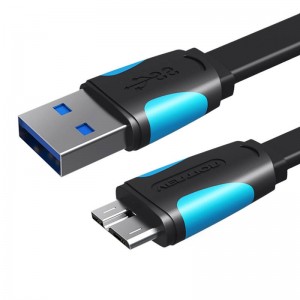 Vention Flat USB 3.0 A male to Micro-B male cable Vention VAS-A12-B200 2m Black