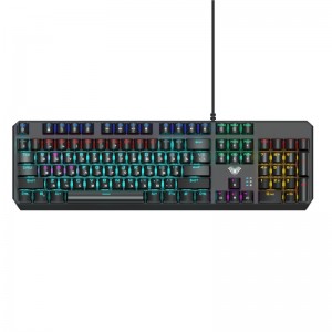 Aula F2066-II Īsta Mehānisko Pogu Spēļu klaviatūra USB Vads 1.6m 106 pogas EN / RUS RGB Led Sudraba