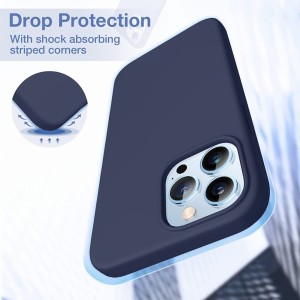 Riff Тонкий & Мягкий силиконовый чехол с мягкой подкладкой для Apple iPhone 13 Pro Max Midnight Blue