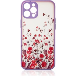 Riff Flower design Aizmugures Maks priekš Apple iPhone 12 Pro Max Violet
