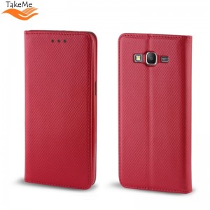 Takeme Чехол-книжка с магнетической фиксацией без клипсы Samsung Galaxy S21 (G991B) Красный