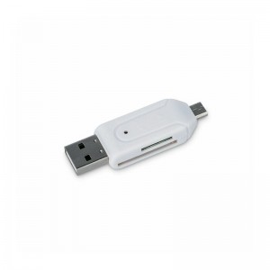Forever USB 2.0 OTG adapteris un zibatmiņas diska tipa karšu lasītājs 2in1 Micro SD / SD Balts