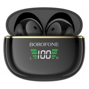 Borofone BW30 TWS 5.3 BT Bezvadu austiņas ar LED ekrānu / 4h akum. darbības laiks Black