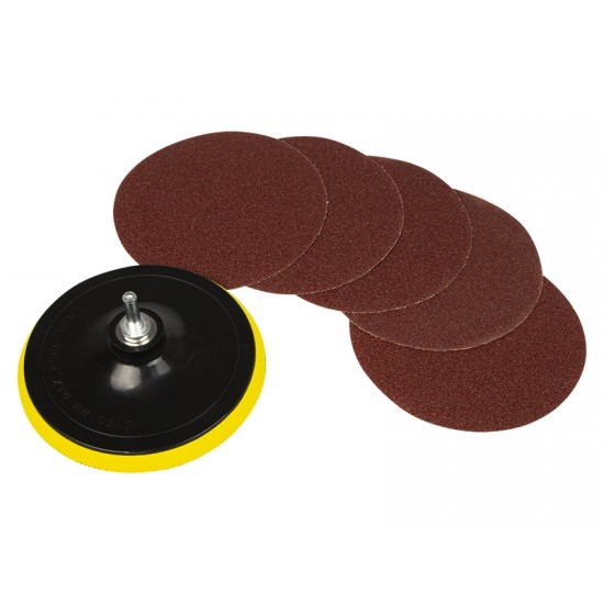 Slīpēšanas disks + smilšpapīrs 150mm, P40, 5gab., 40gr., 67-045#