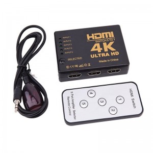 Roger HDMI 4K ātrgaitas sadalītājs 5 HDMI ieejas / tālvadības pults / infrasarkanais kabelis