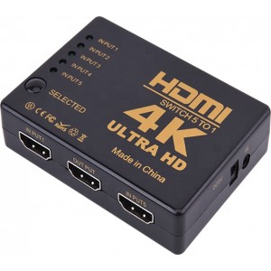 Roger HDMI 4K ātrgaitas sadalītājs 5 HDMI ieejas / tālvadības pults / infrasarkanais kabelis